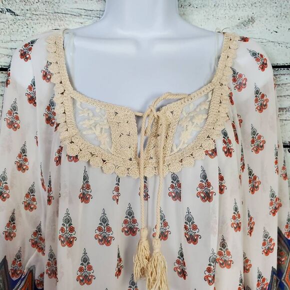 Moa Moa Woman Boho Print Tunic Top Plus Size 2X Made in USA - Picture 2 of 7